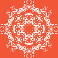 Damask Wallpaper Patterns Baroque Simple Arabic Geometric Patternfolk Embroidery, Aztec Ornament Print. Design for Carpet, Wallpaper, Clothing, Wrapping, Fabric