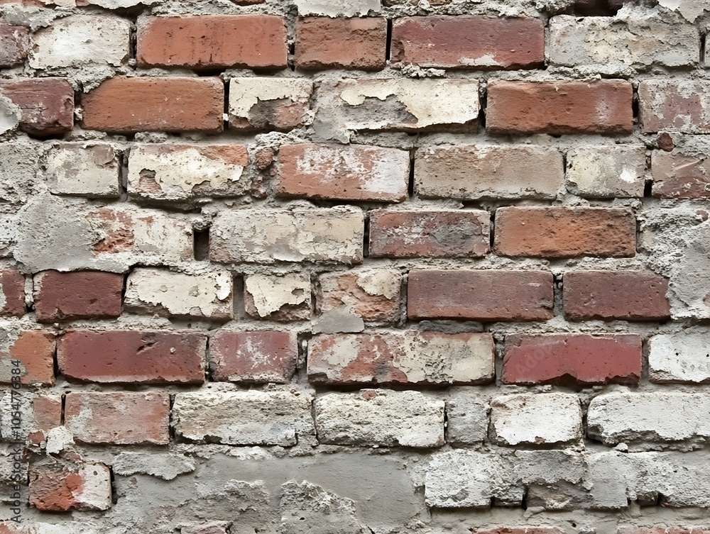 Poster closeup of weathered brick wall texture with natural patterns for vintage backgrounds : generative a
