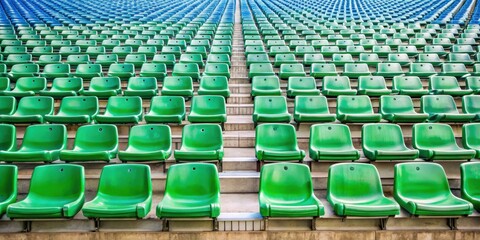 Empty plastic seats in a stadium without fans , sports, competition, empty, arena, stadium, seating, seats, plastic, rows