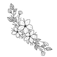 hand draw flower for border or frame design