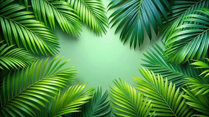 Tropical palm leaf background with vibrant green foliage, tropical, palm, leaf, background, exotic, jungle, nature