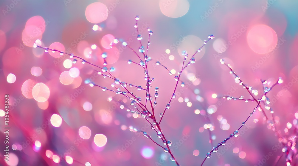 Leinwandbilder dreamy pink and blue bokeh lights creating a magical abstract background : generative ai