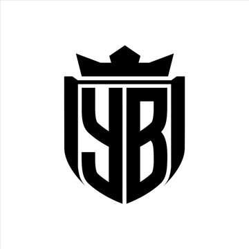 recommend clip art: YB Logo with shield shape inside shield badge crown on white background template design