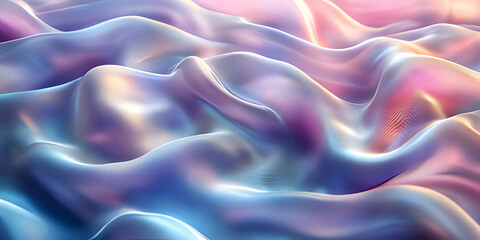 Obraz premium Clear iridescent plastic or holographic iridescent glass foil Abstract 3d pearlescent gradient drop