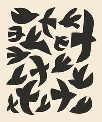 flying black bird silhouette vector illustration