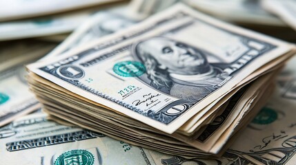 Crisp One Hundred Dollar Bills Stacked for Wealth and Financial Abundance : Generative AI