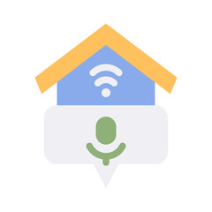 smarthome with mic flat style