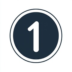 A simple graphic featuring the number one within a circular border.