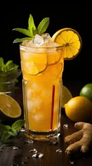 Refreshing summer drink with lemon, ginger, and mint.