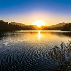 静かな湖の風景
