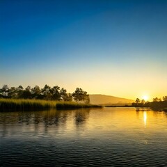 静かな湖の風景