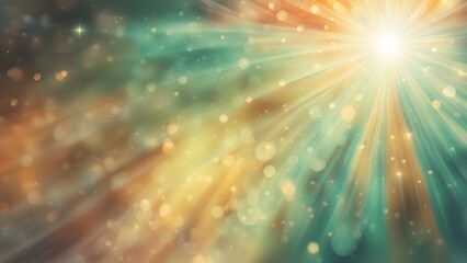 Obraz premium A vibrant abstract background featuring light rays and bokeh effects.