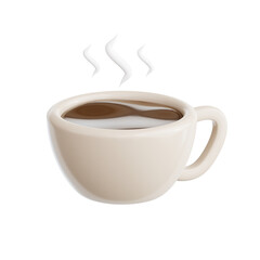 3d illustration of coffee shop. 3d icon of Coffee Cup. 3d elements