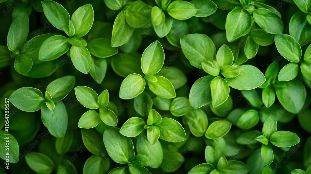Poster lush green basil leaves creating a dense and flavorful culinary and garden scene : generative ai