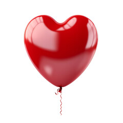 Red Heart-Shaped Balloon for Valentine's Day, Weddings, and Romantic Occasions Decor PNG Icon on transparent background