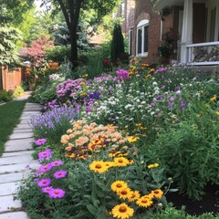 Garden with a blend of perennials and annuals