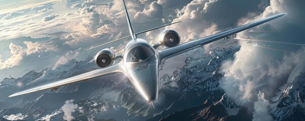 Capture the Utopian Dreams of aviation pioneers with a frontal view masterpiece Blend futuristic elements with historic aviation milestones using dynamic angles for an unexpected v