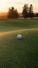 Close-Up of Golf Ball on Putting Green with Blurred Background