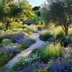Garden with a harmonious color palette