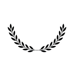 Laurel wreath icon. Assorted foliage and wheat wreath vector icon. Round leaf wreath design for trophy crest, award and achievement border. Vector illustration.