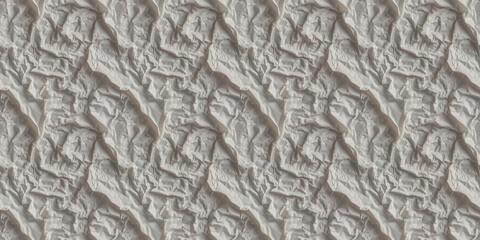 Seamless Pattern Texture Background: A close-up, top-down view of crinkled white paper, filling the entire frame to showcase the intricate details of its texture