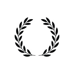 Laurel wreath icon. Assorted foliage and wheat wreath vector icon. Round leaf wreath design for trophy crest, award and achievement border. Vector illustration.