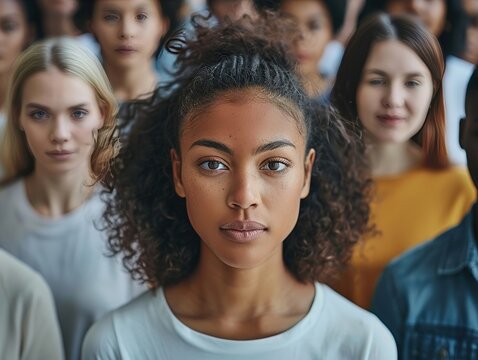 Diverse individuals gathered in a virtual forum, exploring new digital identities Scene