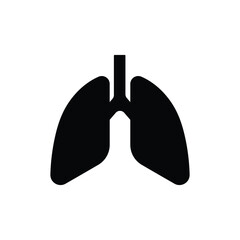 Lungs icon isolated on white background. Human primary organ of the respiratory system vector illustration.