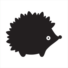 Hedgehog Whimsy silhouette on white background
