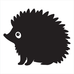 Hedgehog Whimsy silhouette on white background
