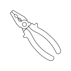 Pliers tool line icon. Vector Illustration.
