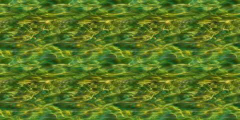 Seamless Pattern Texture Background: A close-up view of emerald green water with subtle caustic effects