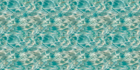 Obraz premium Seamless Pattern Texture Background: A close-up view of turquoise water with dynamic caustic patterns filling the frame