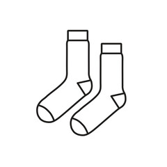 Socks line icon isolated on white background. Vector illustration.