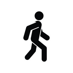 Walking stick figure icon. Vector illustration.