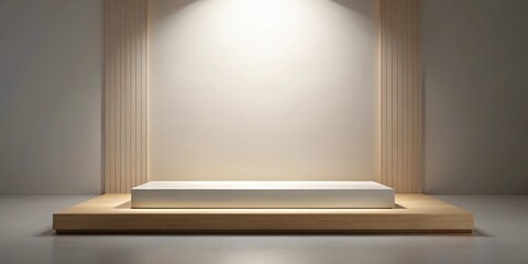 Fototapeta premium Empty room platform with minimalist background for product presentation and object display, empty, room, platform