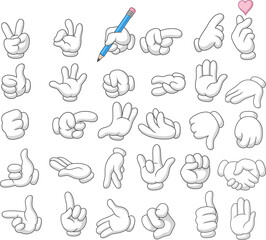 Illustration of hand gesture collection set