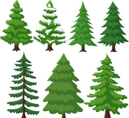 Illustration of collection of pine tree 