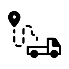 truck route shipping glyph style