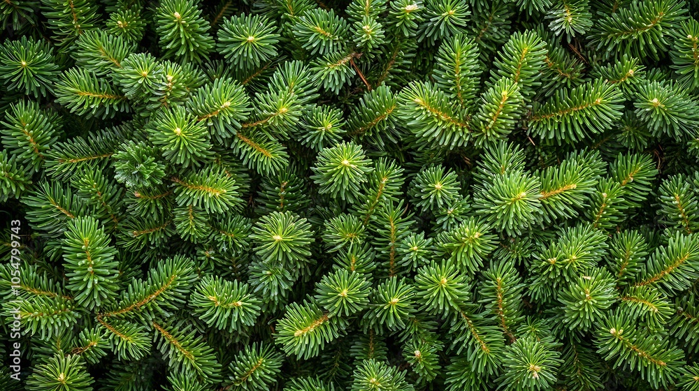 Poster closeup of lush green pine needles in vibrant natural texture for botanical themes : generative ai