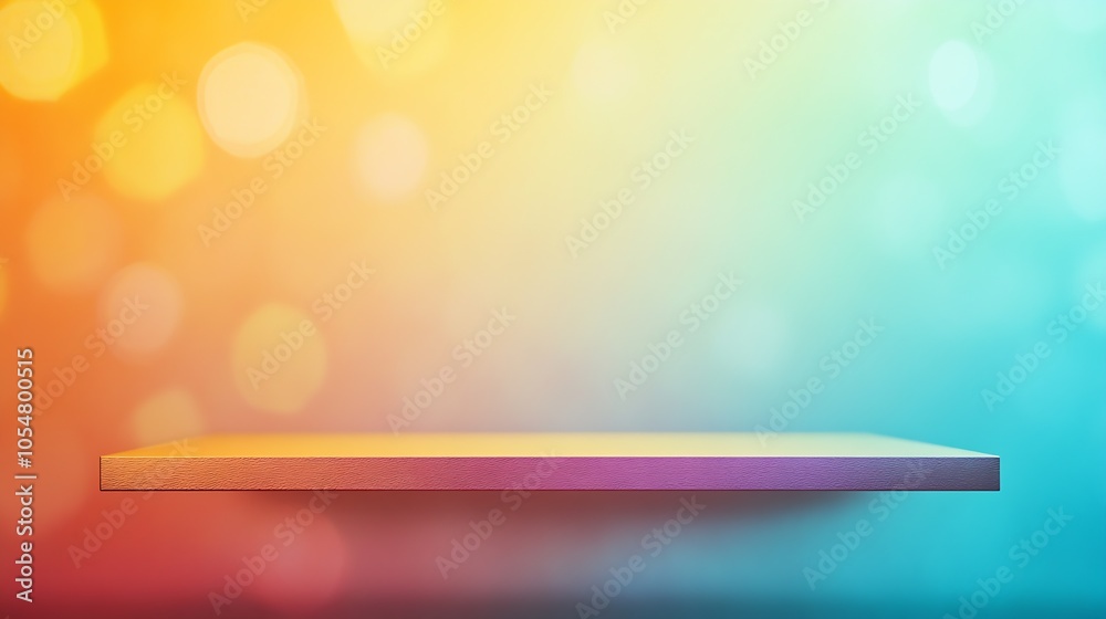 Leinwandbilder Colorful Gradient Abstract Background with Empty Display Platform for Product Presentation : Generative AI