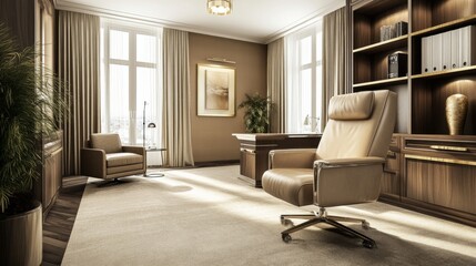 Fototapeta premium Modern Professional Office Interior with Elegant Design