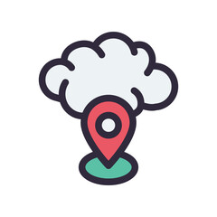 database server cloud location filled style