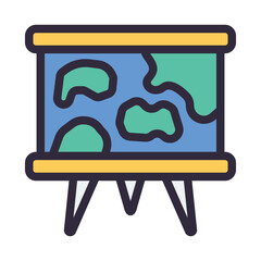 map geography whiteboard filled style