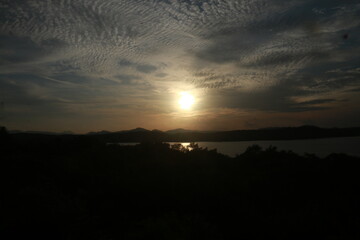 Beautiful Sunset in Giritale Lake, Sri Lanka 