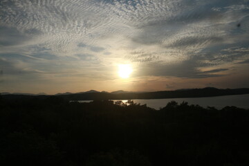 Beautiful Sunset in Giritale Lake, Sri Lanka 