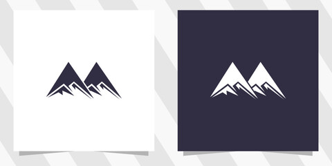 Letter m with mountain Logo Design