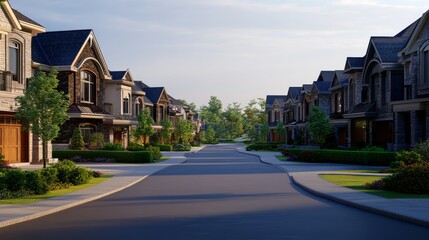 Suburban Street with Professional Staging and Details