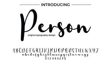 Person Font Stylish brush painted an uppercase vector letters, alphabet, typeface