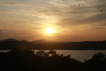 Beautiful Sunset in Giritale Lake, Sri Lanka 